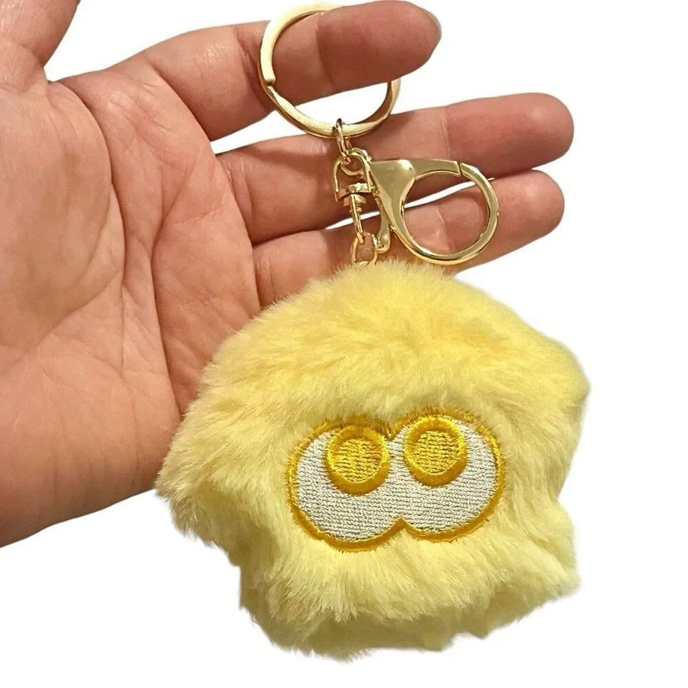 Splatoon Squid Inkling Chibi Plushie Keychain w Clip and Keyring in Yellow
